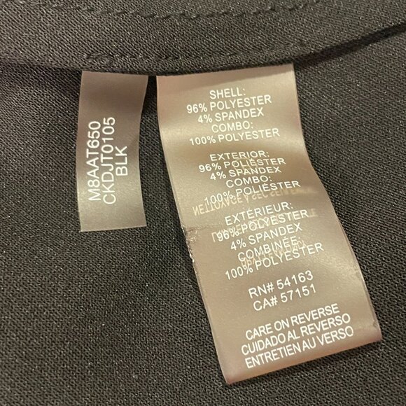 CALVIN KLEIN 3/4 Ruffle Bell Sleeve Oversize Blouse, Black - XL - Picture 6 of 7